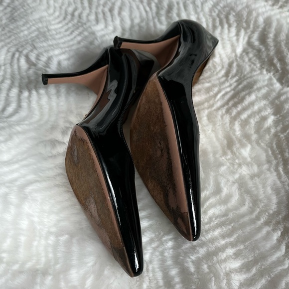 Prada black patent leather pointed toe kitten heels pumps Size 38.5/8.5 - Picture 9 of 11